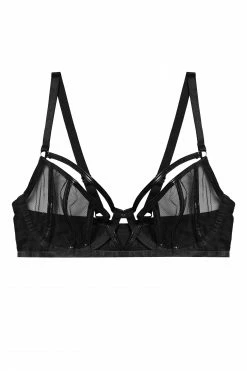 Coupon 🛒 Hustler Balconette Bras Kelly Black PVC Panelled Bra 💯 19 Hustler Balconette Bras Kelly Black PVC Panelled Bra