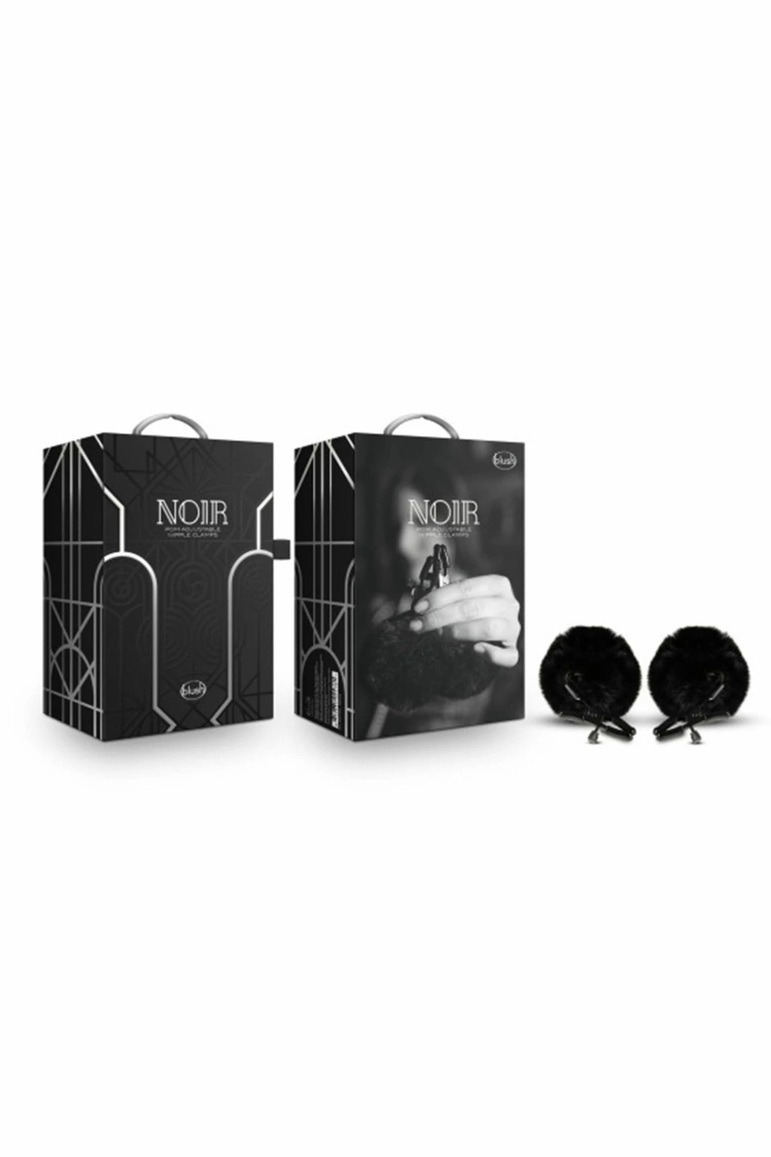 Flash Sale 👍 Noir Black Pom Adjustable Nipple Clamps 🔥 2 Noir Black Pom Adjustable Nipple Clamps