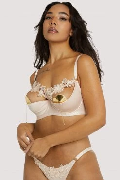 Playful Promises Virginia Peach Guipure Quarter Cup Bra