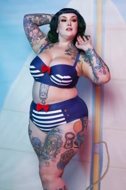 Collectif X Playful Promises Nautical Navy Bikini Top Swimwear