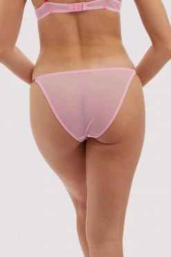 Squish Charli Pink Embroidered Balcony Brief