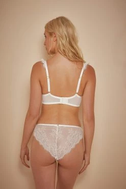 Wolf & Whistle Millie Eyelash Lace Brief Ivory Outlet