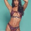 Wolf & Whistle Eco Leopard Tie Dye Cut Out Crop Top Swimwear