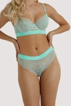 Hustler Branded Mint Lace Brief Everyday Lingerie