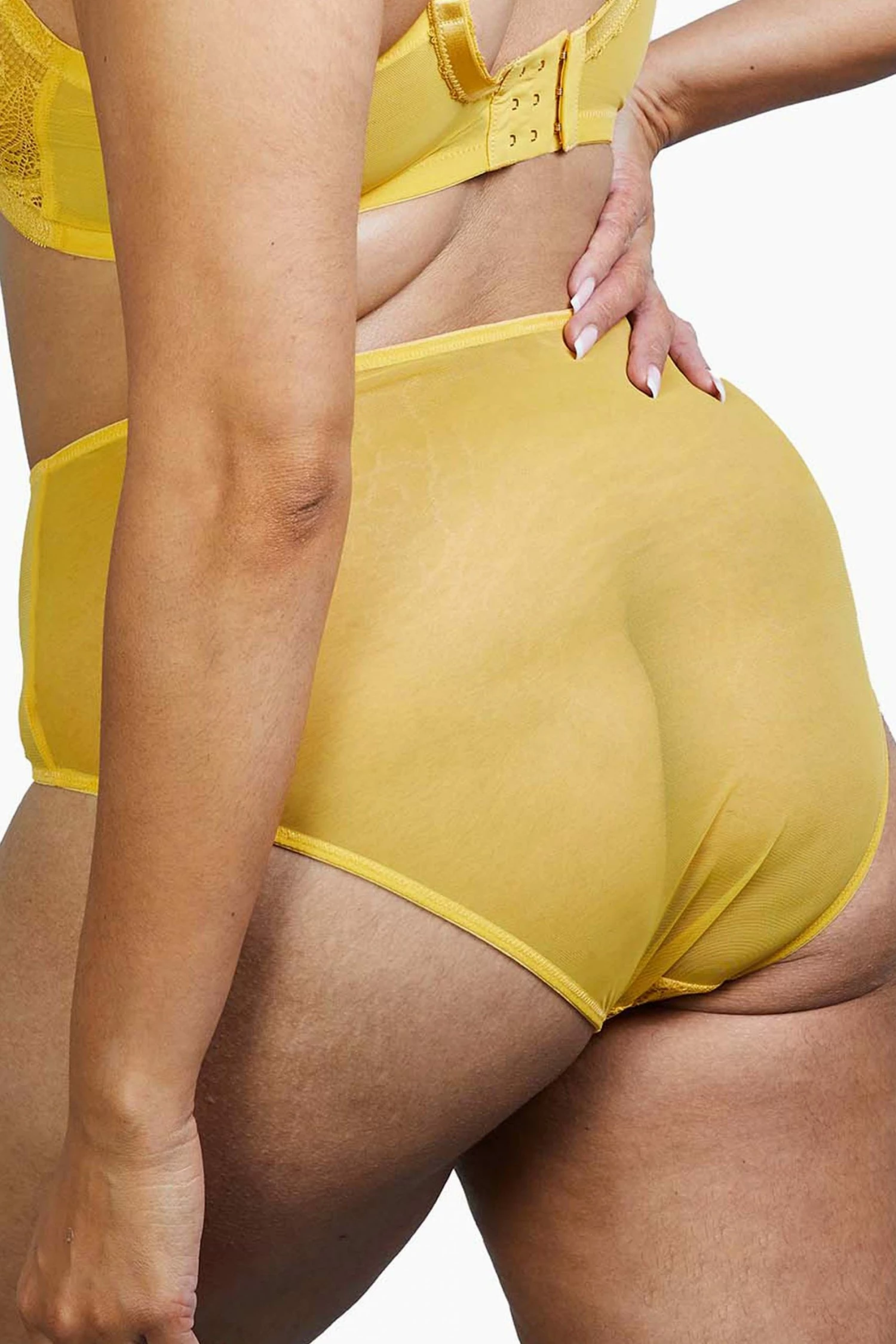 Cheap 👏 Deja Day Emma Mustard Yellow High Waist Brief 🎁 4 Deja Day Emma Mustard Yellow High Waist Brief
