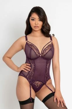 Scantilly Fascinate Plum Plunge Basque