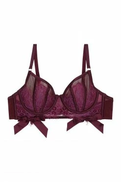 Playful Promises Josephine Aubergine Corded Lace Bra