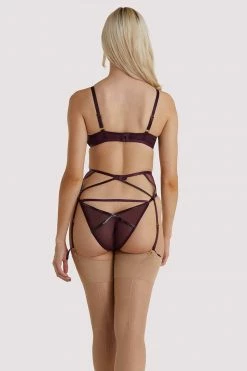 Hustler Kelly Wine PVC Cut Out Suspender