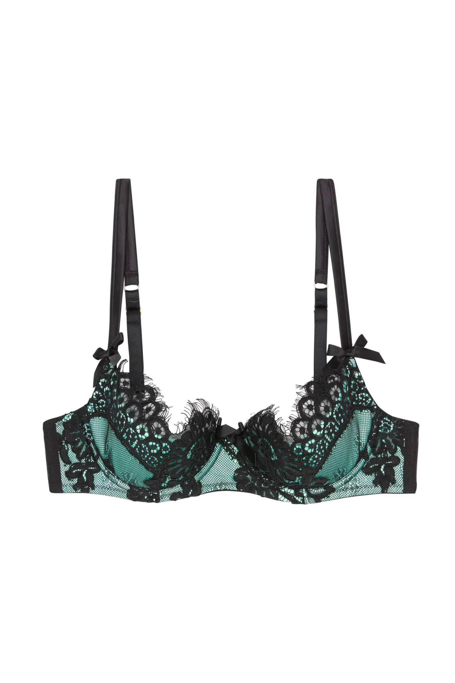 Discount ⌛ Playful Promises Jaquelina Mint Contrast Quarter Cup Bra Bras ⭐ 14 Playful Promises Jaquelina Mint Contrast Quarter Cup Bra Bras