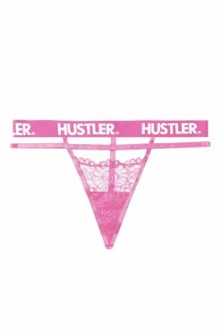 Everyday Lingerie Hustler Branded Lace Pink Thong