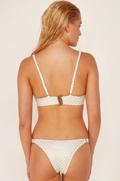 Wolf & Whistle Swimwear Gold Fishnet Crop Top