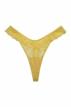 Wolf & Whistle Ariana Yellow Everyday Lace Thong
