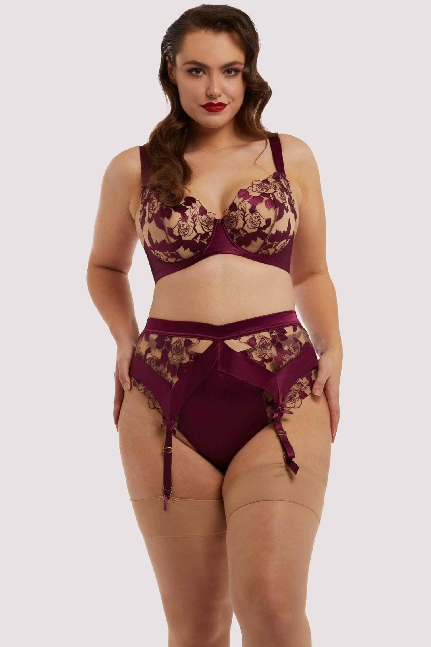 Cheapest 🥰 Dita Von Teese Lingerie Rosabelle Dark Cherry Curve Suspender Belt Suspenders 🛒 3 Dita Von Teese Lingerie Rosabelle Dark Cherry Curve Suspender Belt Suspenders