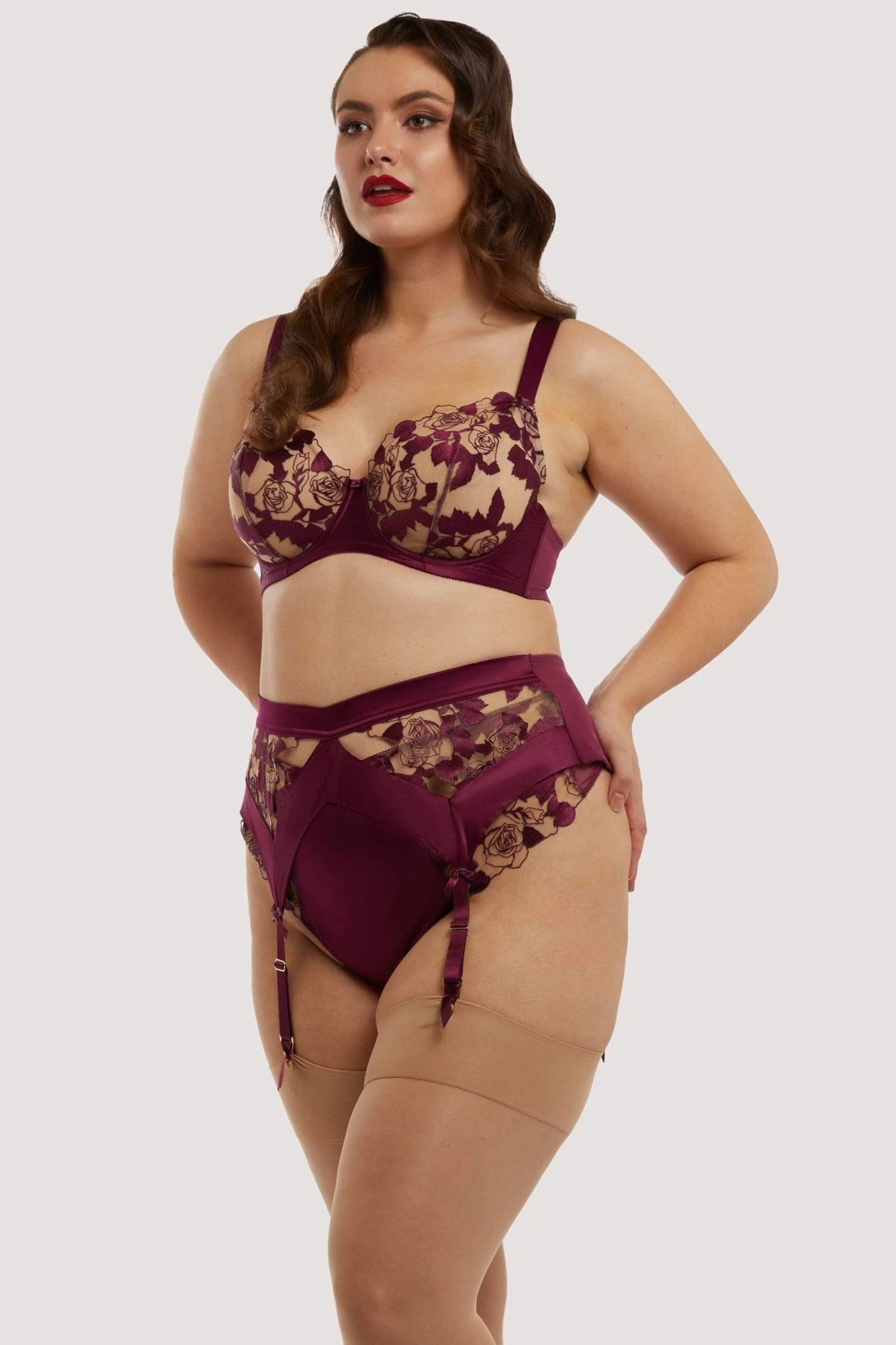Cheapest 🥰 Dita Von Teese Lingerie Rosabelle Dark Cherry Curve Suspender Belt Suspenders 🛒 4 Dita Von Teese Lingerie Rosabelle Dark Cherry Curve Suspender Belt Suspenders