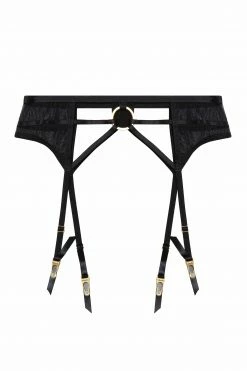 Hustler Sierra Black Gold Ring Suspender