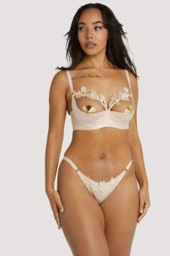 Playful Promises Virginia Peach Guipure Quarter Cup Bra