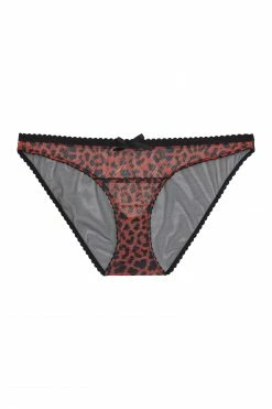 Playful Promises Josie Leopard Mesh Picot Cheeky Brazilian Brief Curve