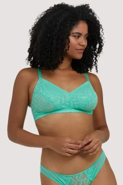 Deja Day New In Bras Emma Mint Green Lace Wireless Bra