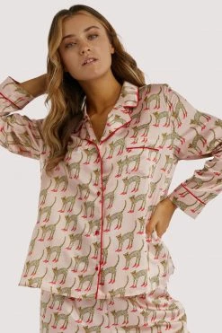 Playful Promises Bouffants Recycled Cheeta Long Sleeved Top Nightwear
