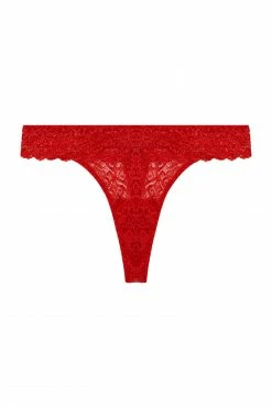 Wolf & Whistle Ariana Red Everyday Lace Thong Knickers