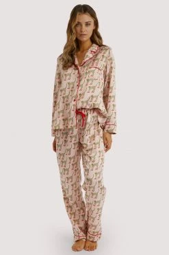 Playful Promises Bouffants Recycled Cheeta Long Sleeved Top Nightwear