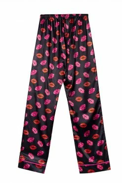 Cheap 💯 Bettie Page Lingerie Kiss Print Tie PJ Top And Bottom ⭐ 9 Bettie Page Lingerie Kiss Print Tie PJ Top And Bottom