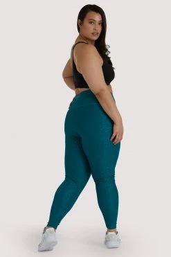 Wolf & Whistle Teal Wet Look Curve Leggings