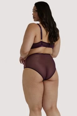 Outlet ✨ Hustler Kelly Wine PVC Panelled Curve Bra ⭐ 6 Hustler Kelly Wine PVC Panelled Curve Bra