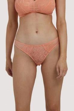 Deja Day Emma Coral Brazilian Lace Brief Knickers
