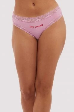 Hot Sale ๐ Squish Squish X Playful Promises Love Yourself Pink Embroidered Brief ๐ 9 Squish Squish X Playful Promises Love Yourself Pink Embroidered Brief