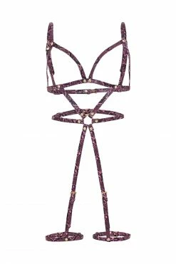 Wholesale ⭐ Regalia Open Cup Leg Cuff Harness Purple Snake New In Accessories 🎁 6 Regalia Open Cup Leg Cuff Harness Purple Snake New In Accessories