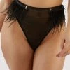 Felicity Hayward X PP Electra Black Feather High Waisted Brief Knickers