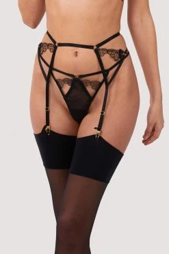 Hustler Becka Black Lace Trim Suspender