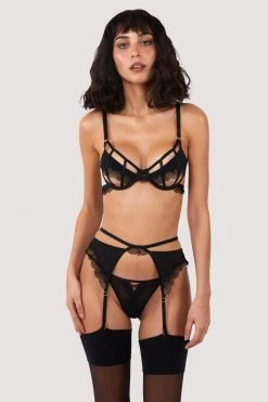 Hustler Tallie Lace Trim Cut Out Suspender