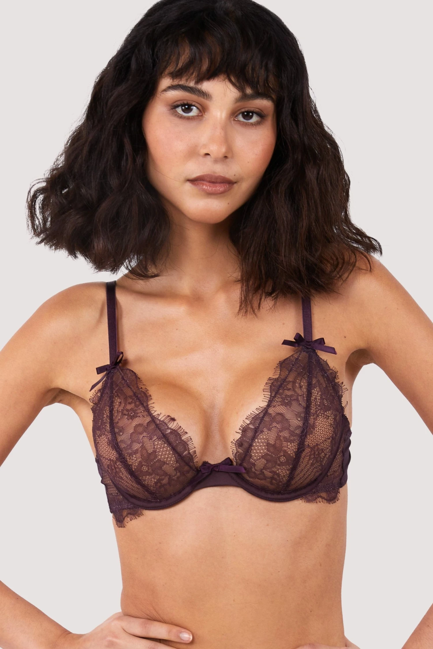 Discount 👍 Hustler New In Alvara Plum Lace Bra 👍 2 Hustler New In Alvara Plum Lace Bra
