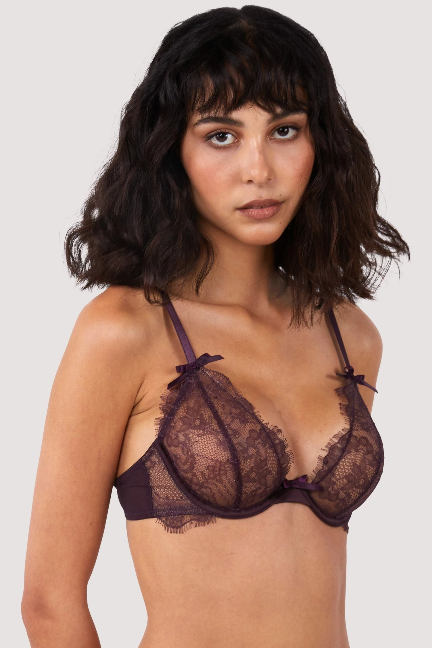 Discount 👍 Hustler New In Alvara Plum Lace Bra 👍 3 Hustler New In Alvara Plum Lace Bra