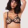 Hustler Becka Black Lace Trim Open Wired Bra New In