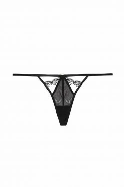 Hustler Becka Black Lace Trim Thong