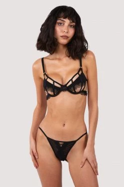 Hustler Tallie Black Lace Trim Brief