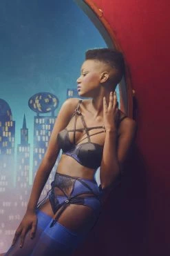 Playful Promises Indigo Picot Plunge Bra A - D