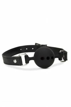 New In Noir Black Breathable Silicone Ball Gag