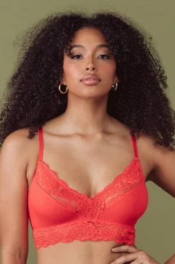 Kilo Brava New In Tigerlilly Orange V-Neck Bralette
