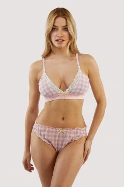 Kilo Brava Pink Gingham Triangle Bralette New In