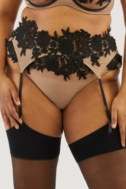 Playful Promises Curve Exclusive Alaina Illusion Mesh And Black Applique Suspender