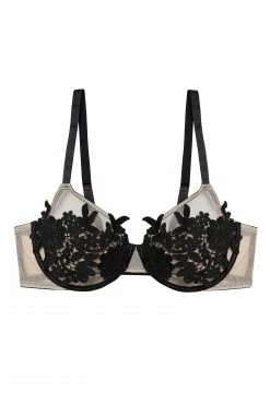 Playful Promises Curve Exclusive New In Alaina Illusion Mesh And Black Applique Bra