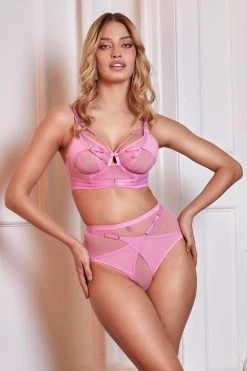 Playful Promises Eddie Pink Crossover Wrap Bra