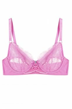 Playful Promises New In Ziggy Pink Lace And Spotted Mesh Bra