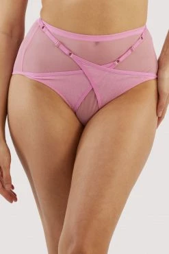 Playful Promises Eddie Pink Crossover Wrap High Waist Brief