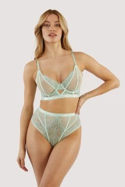 Budget ๐ฅ Playful Promises Fenella Aqua Lace And Net High Waist Brief ๐ 6 Playful Promises Fenella Aqua Lace And Net High Waist Brief