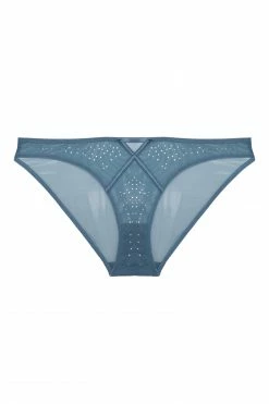Playful Promises Olympia Storm Grey Diamante Detail High Leg Brief